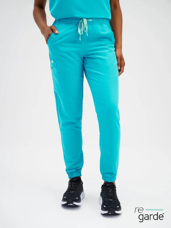 ROSIE RE-GARDE™ - TURQUOISE - Jogger Scrub Pants - FINAL SALE Comfortable Denim Trousers