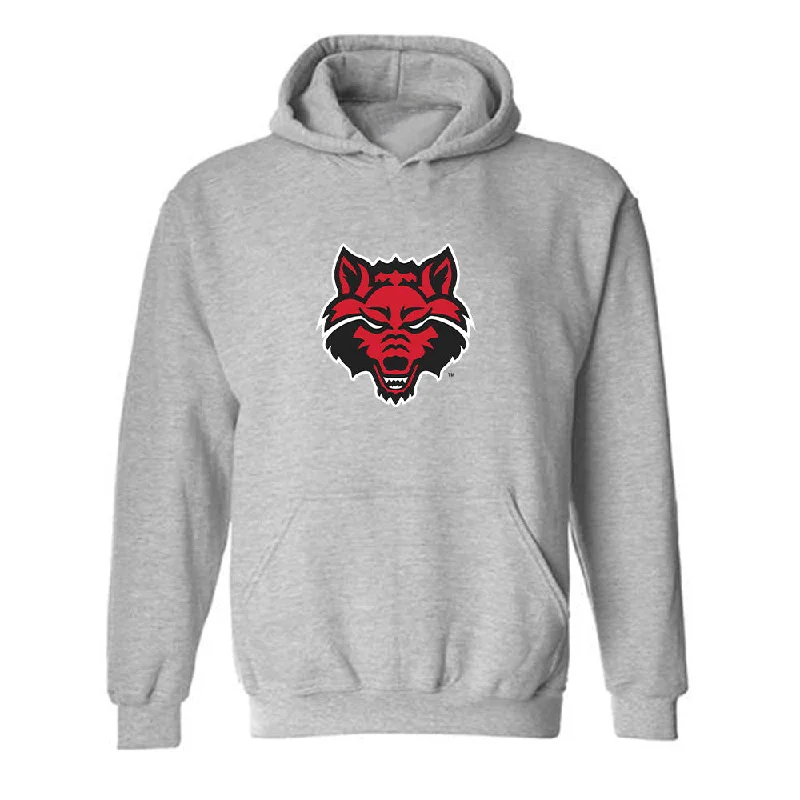 Arkansas State - NCAA Women's Track & Field : Keniya Simpson - Hooded Sweatshirt Hoodie with Raw Hem Edgy Unfinished