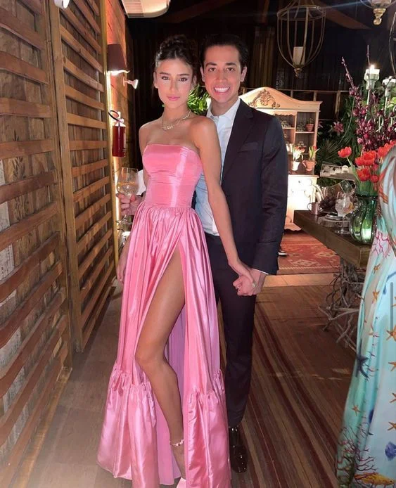 Pink Split Prom Dress Women Sexy Elegant Party Dresses,DP0271 Tunics Exclusive limited