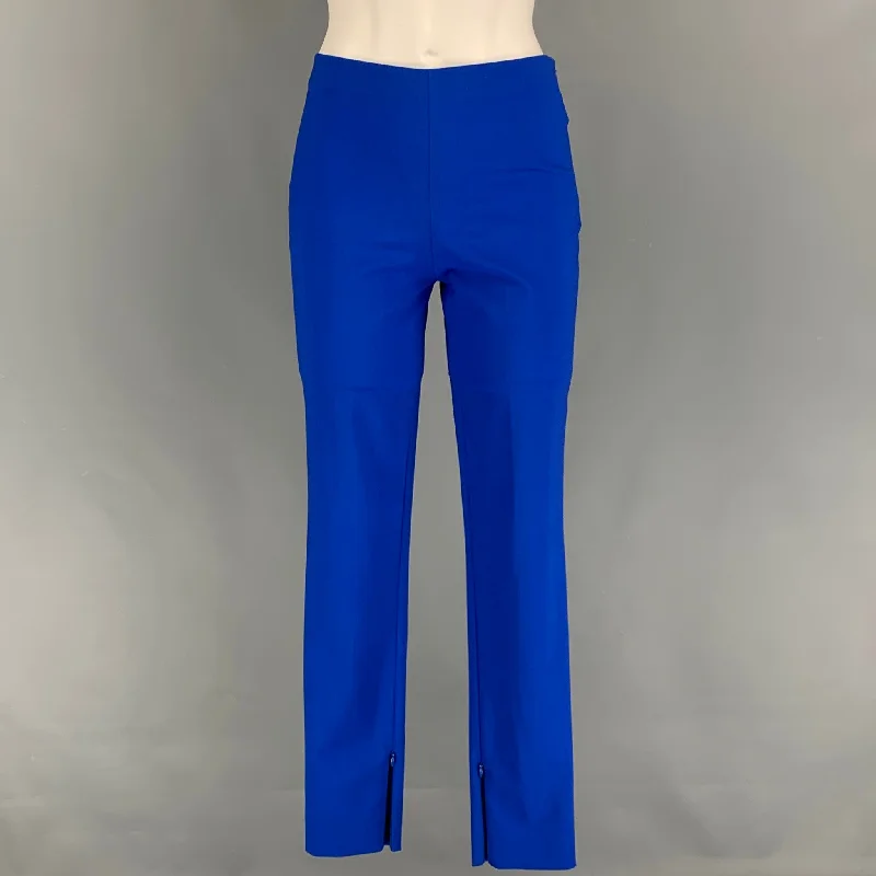 LA PERLA Size 2 Cobalt Virgin Wool Narrow Leg Dress Pants Stylish Elastic Waist Pants
