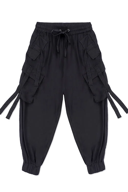 CARGO PANT IN BLACK LIGHTWEIGHT Comfy High-Waist Jeans