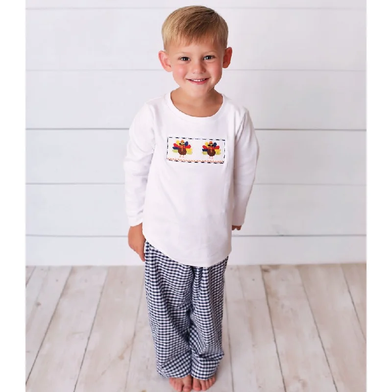 Smocked Turkey Pant Set Fashionable Sporty Pants