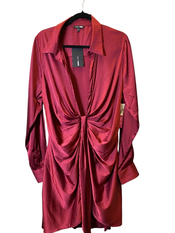 Dress Casual Midi By Fashion Nova In Maroon, Size: 3x Tunics Ceremony elegant