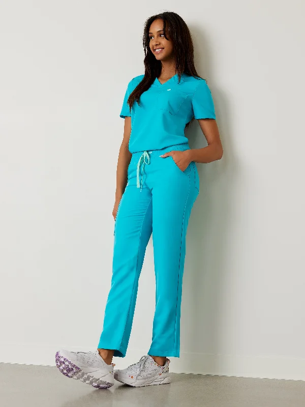 JULIETA RE-GARDE™ - TURQUOISE - Straight Cut Scrub Pants - FINAL SALE Soft Stretch Pants