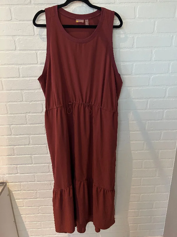 Dress Casual Midi By Zella In Maroon, Size: 3x Tunics Gym athletic