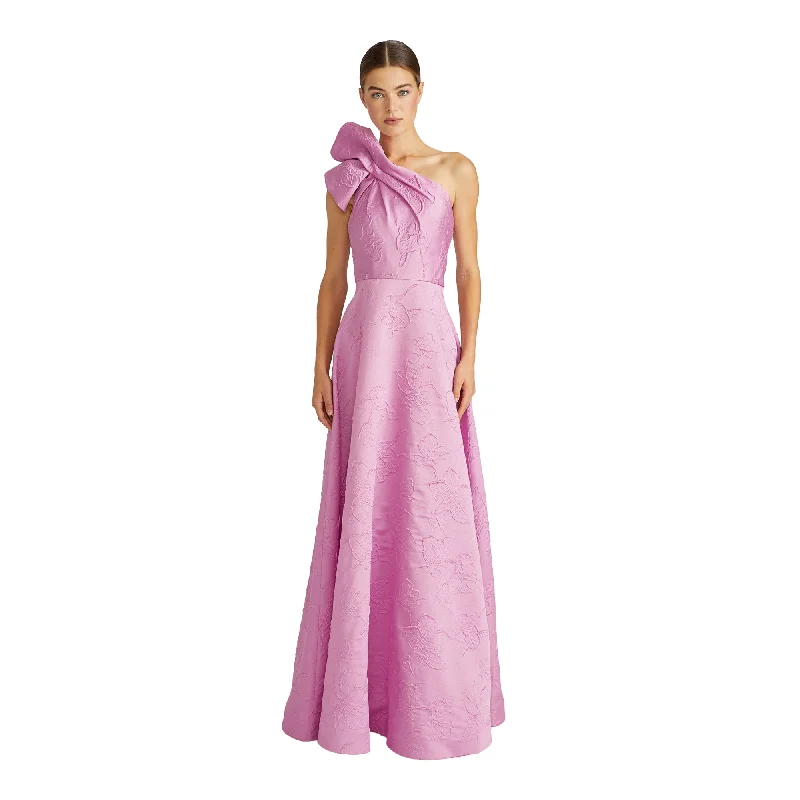 Ml By Monique Lhuillier Women's Amira Soft Orchid Long Dress Tunics Print Colorful