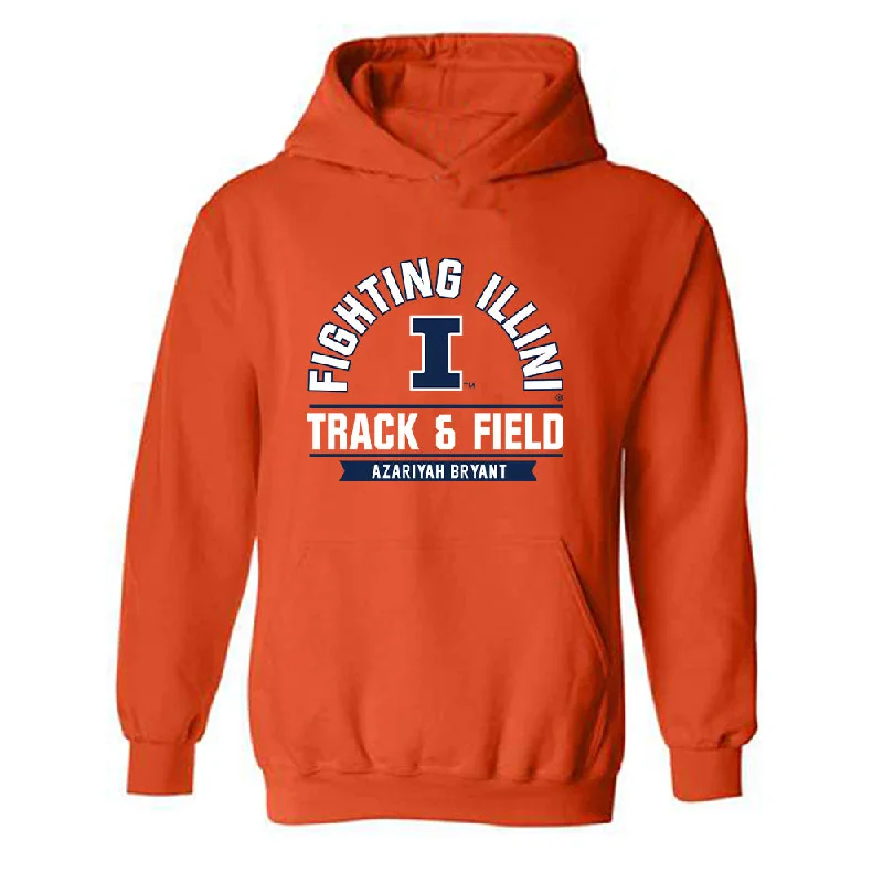 Illinois - NCAA Women's Track & Field (Outdoor) : Azariyah Bryant - Classic Fashion Shersey Hooded Sweatshirt Hoodie with V-Neck Classic Versatile