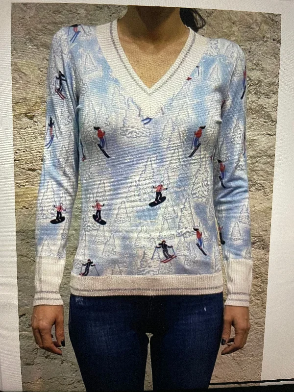 Leo & Ugo Women's Ski Sweater Collared Crew Neck Turtle Neck