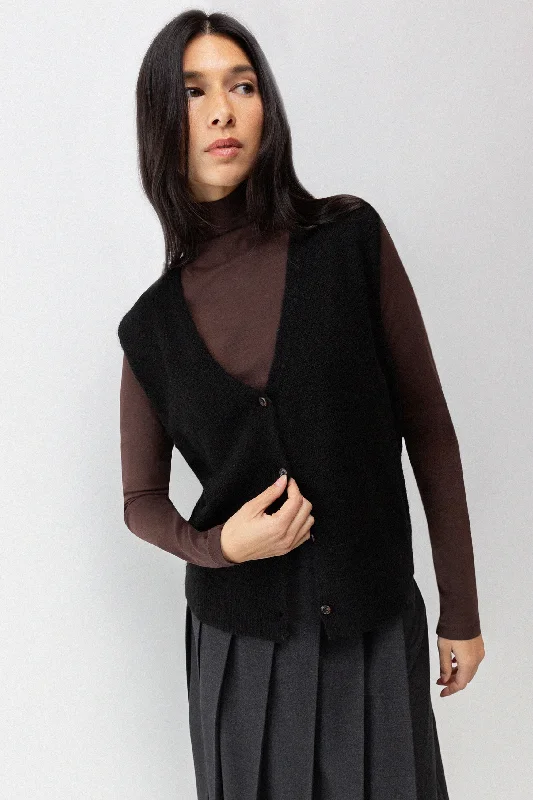 BUTTON FRONT SWEATER VEST Open Front Closed Front Wrap Front