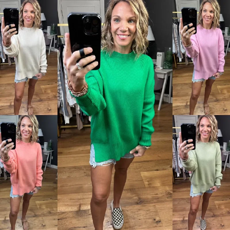 Quick Decision Ribbed Sweater With Side-Slit Detail - Multiple Options Transparent Opaque Sheer